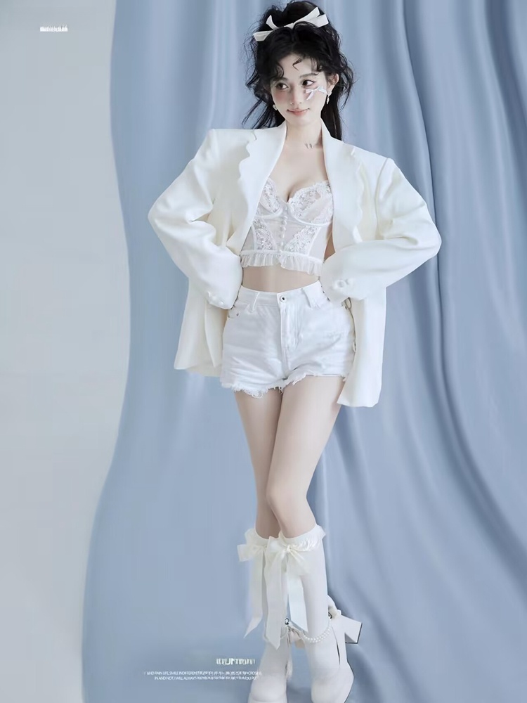 Summer Clothing Set For Girls - Studio Photography Suit White Simple Girl