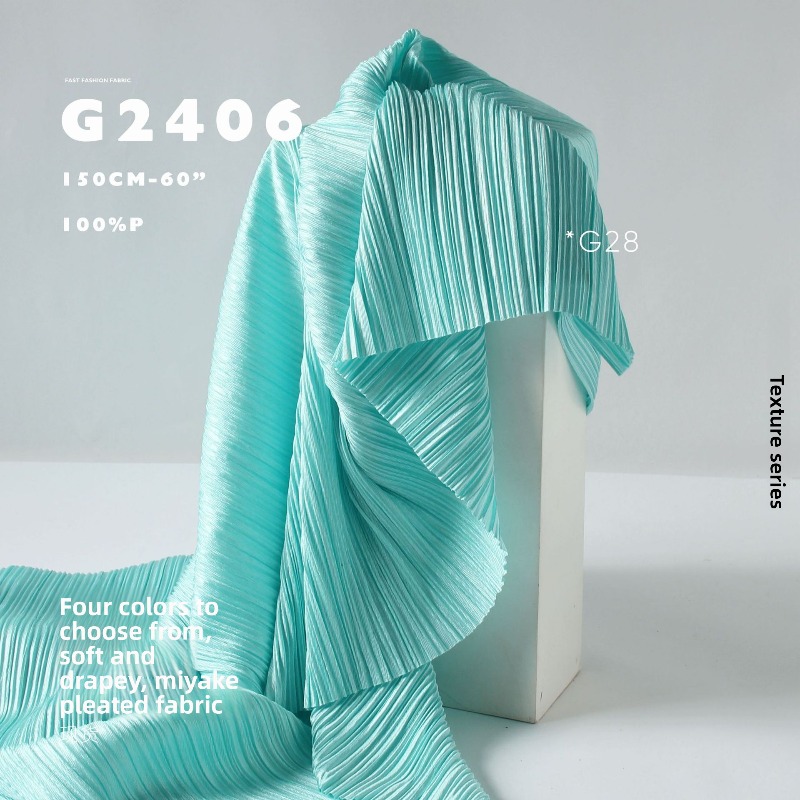 Summer Clothing Material - Drape Thin Elasticity Crushed Pleated Fabric