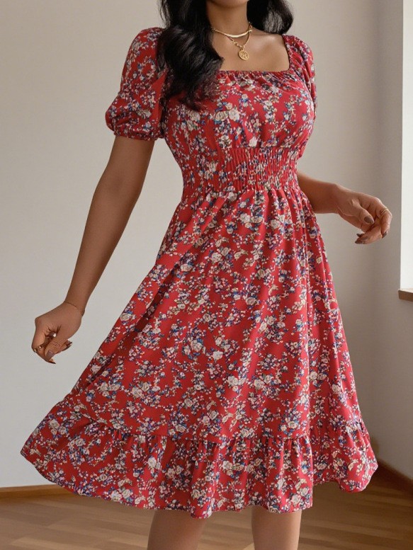 Summer Clothing India - Summer Spring Women's Clothing Square Neck