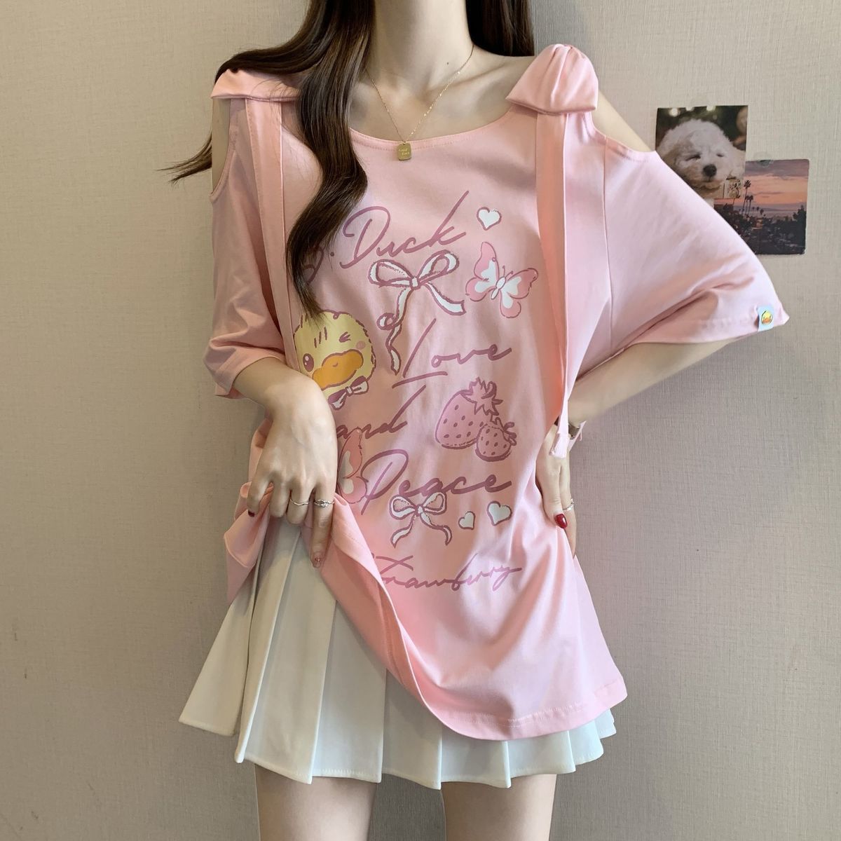 Off Shoulder Blouse - Summer Large-size Women's Clothing New Sweet