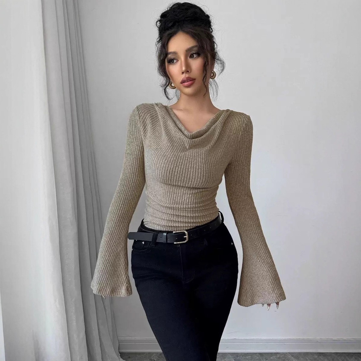 Women's Blouse Longsleeve Soli - Off Shoulder Blouse のレビューと価格