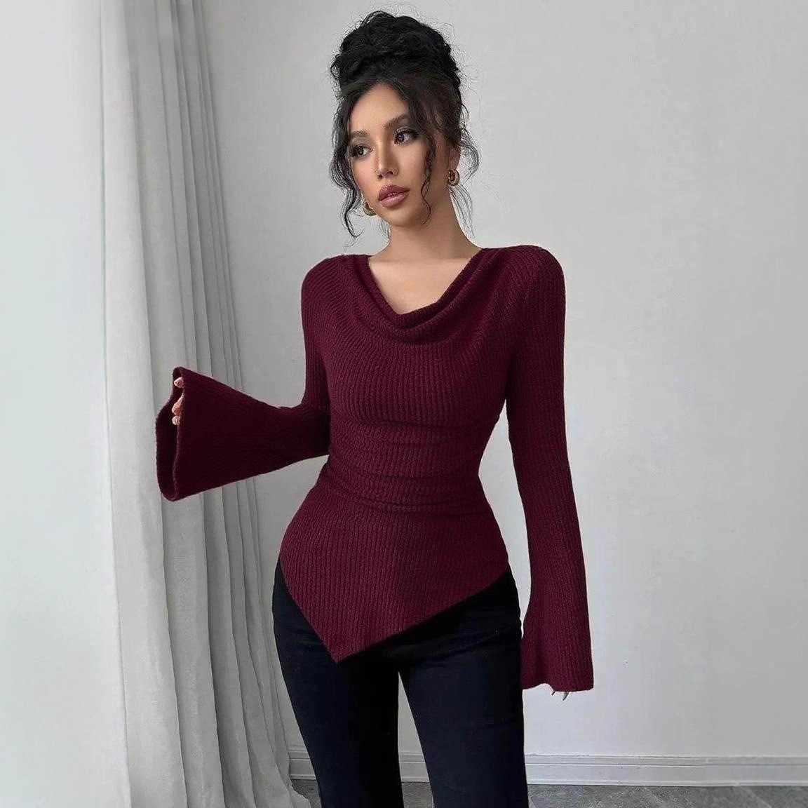 Women's Blouse Longsleeve Soli - Off Shoulder Blouse のレビューと価格