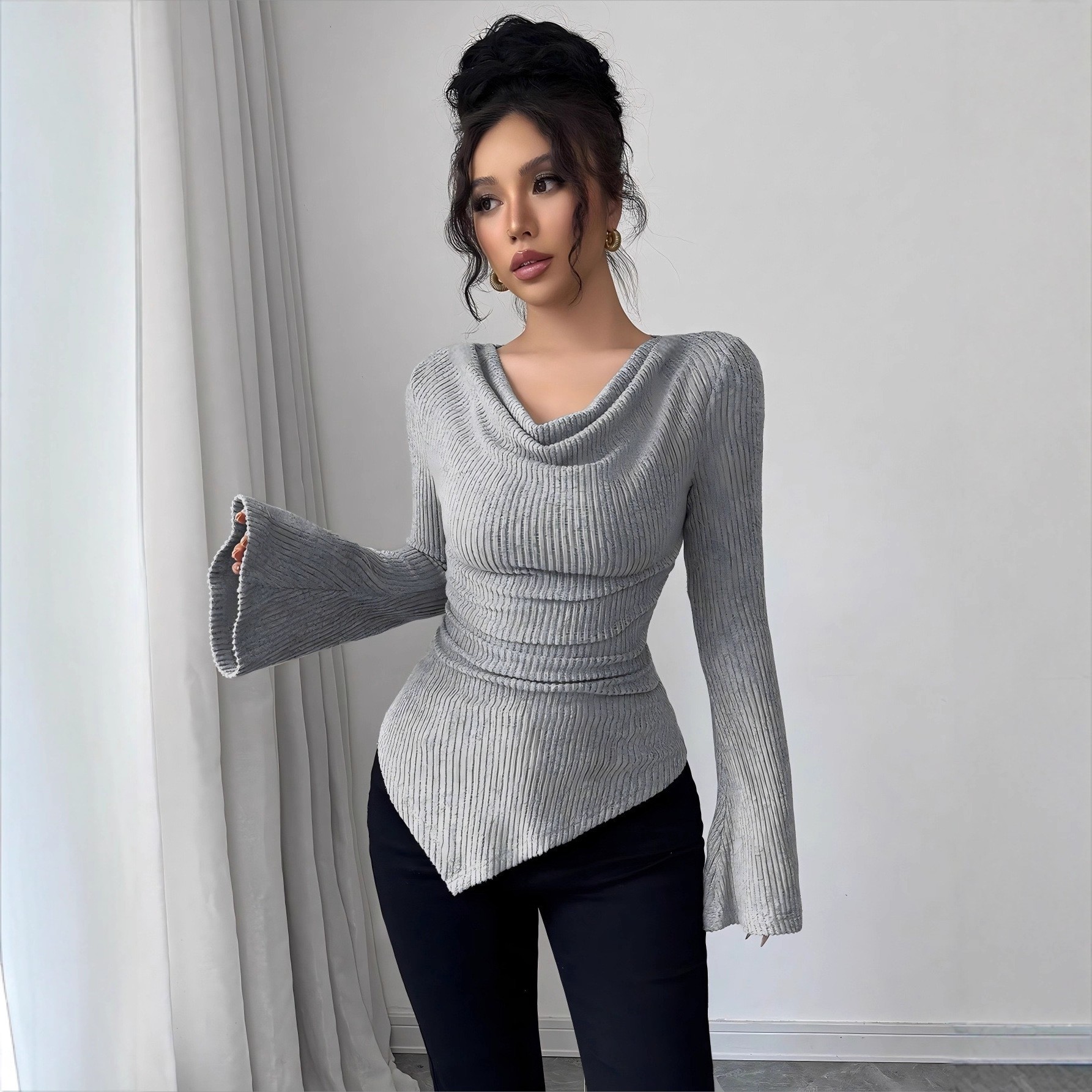 Women's Blouse Longsleeve Soli - Off Shoulder Blouse のレビューと価格
