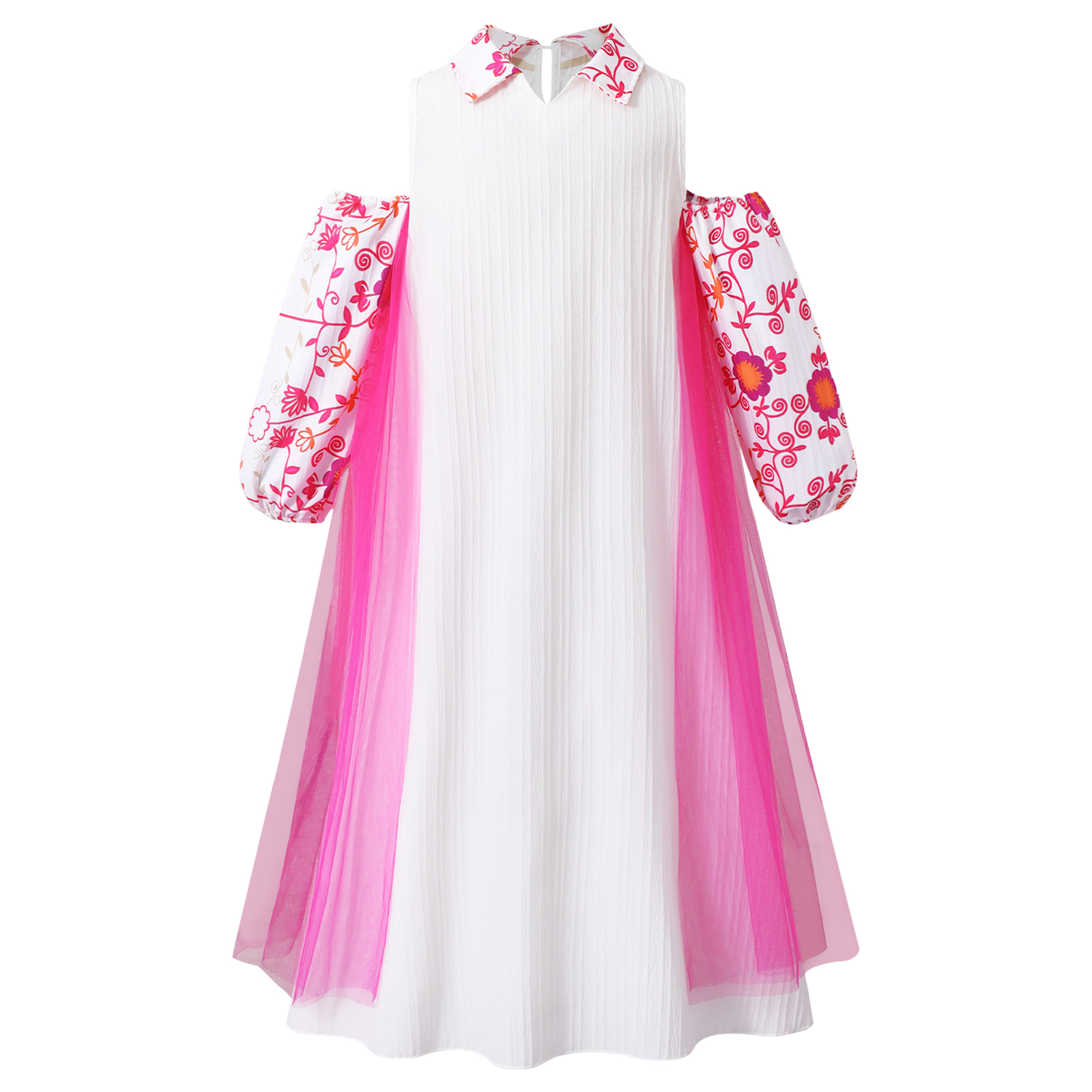 Girl Long Sleeve Mesh Patchwor - Summer Dresses Yours Clothing のレビューと価格
