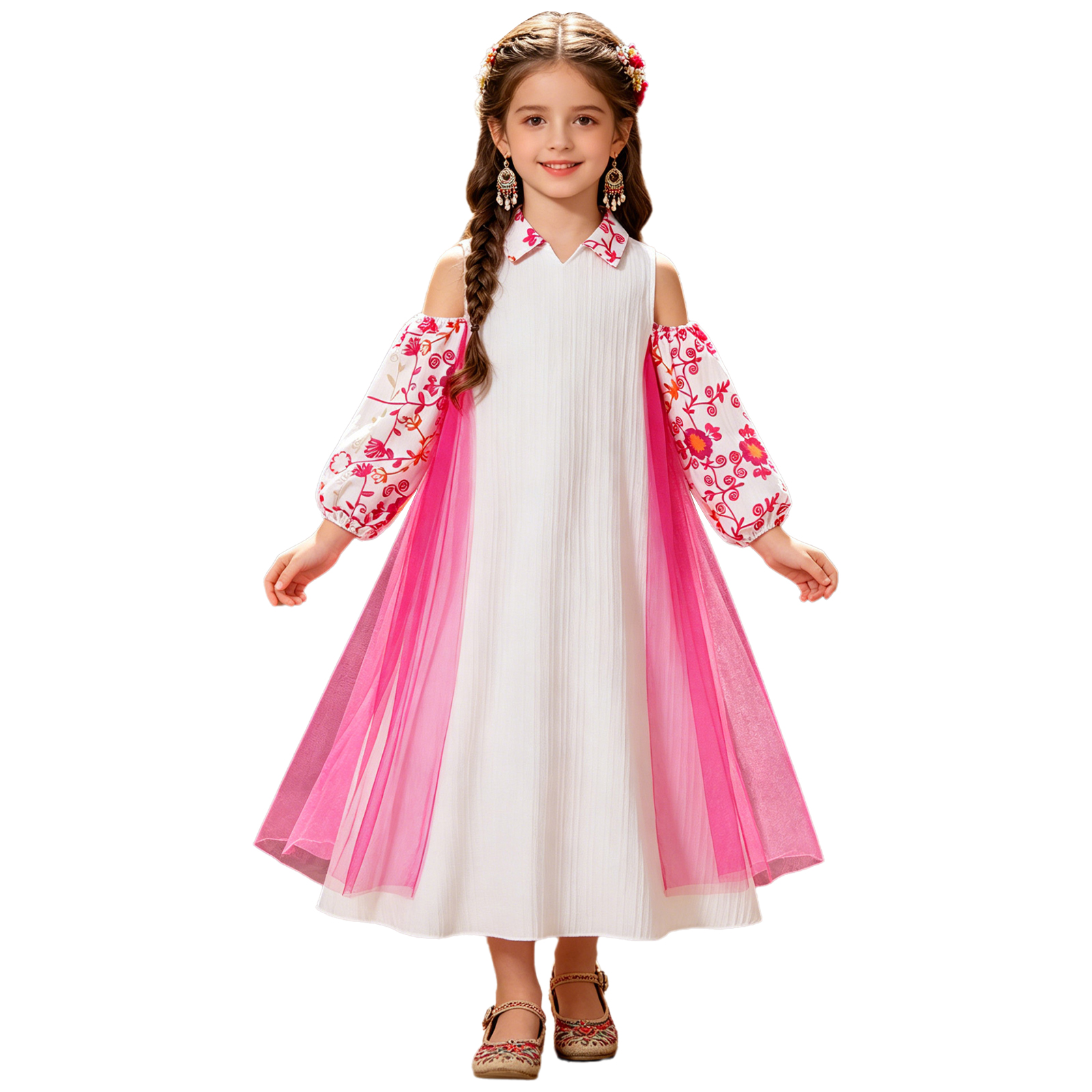 Girl Long Sleeve Mesh Patchwor - Summer Dresses Yours Clothing のレビューと価格