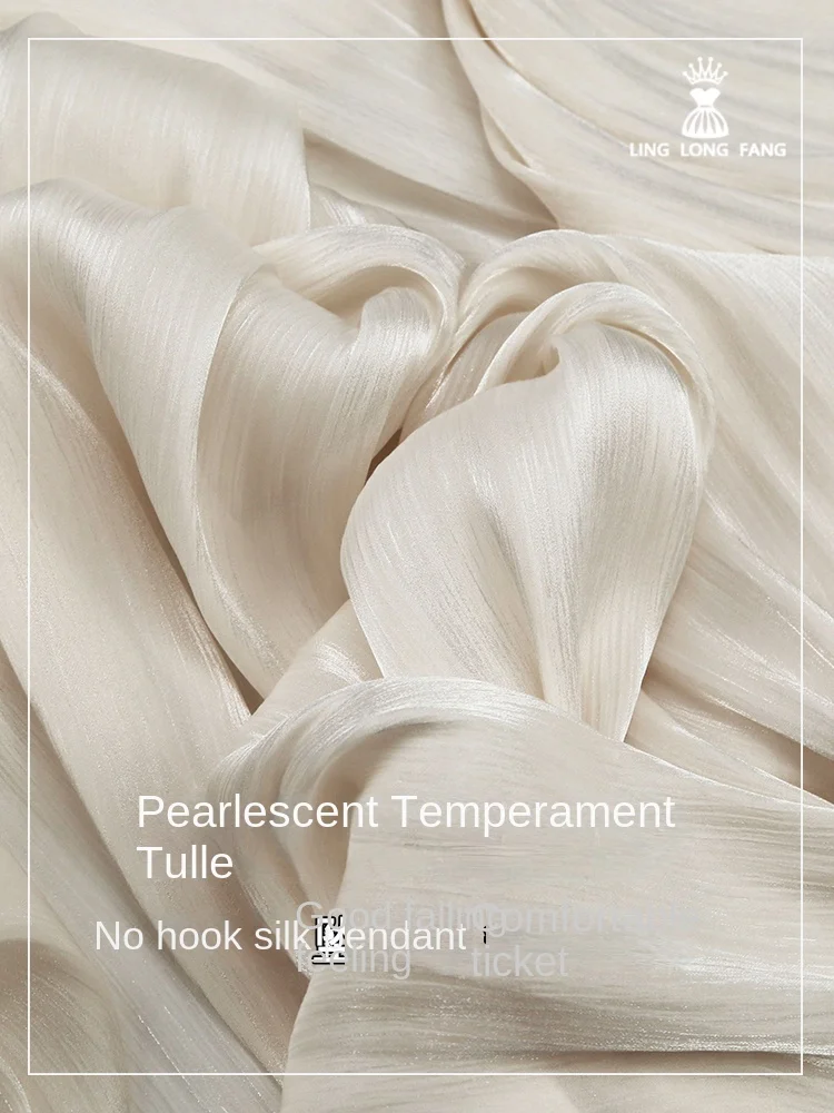 Pearlescent Thin Gauze Fabric  - Summer Clothing Material のレビューと価格