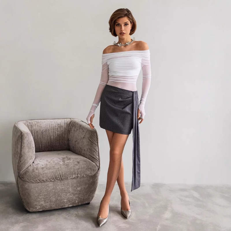 Women  Mesh Off Shoulder Top S - Off Shoulder Blouse のレビューと価格