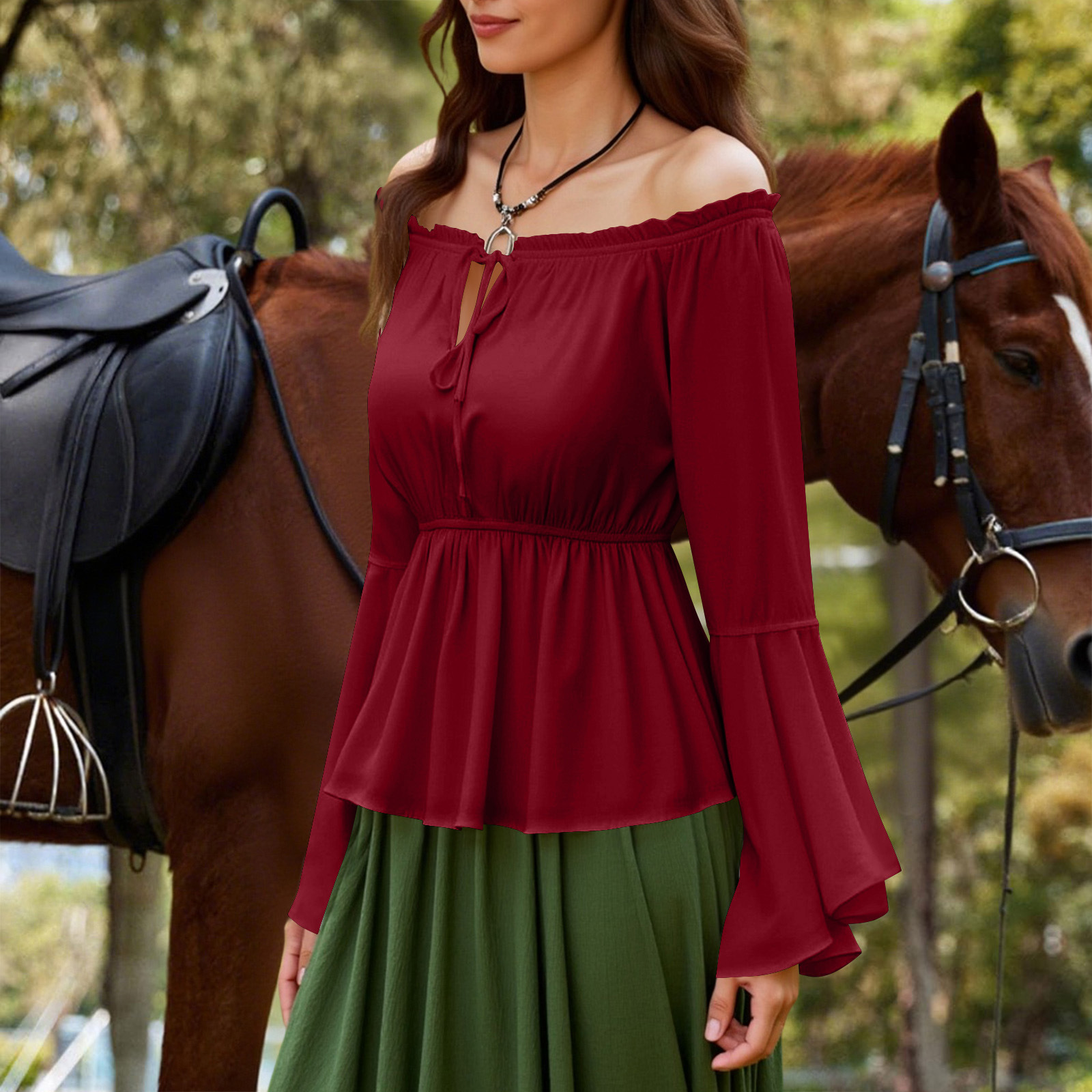Womens Blouse Gothic Renaissan - Off Shoulder Blouse のレビューと価格