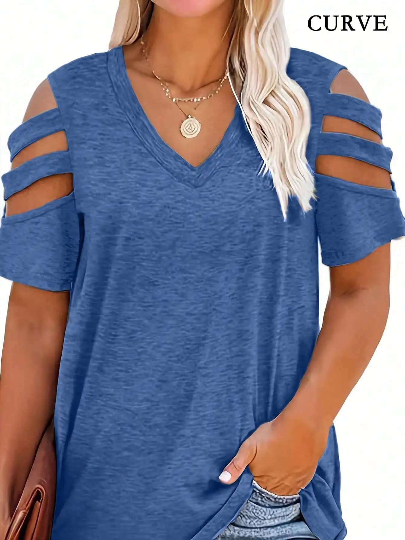 Women Fashion Plus Size 1XL-5X - Off Shoulder Blouse のレビューと価格