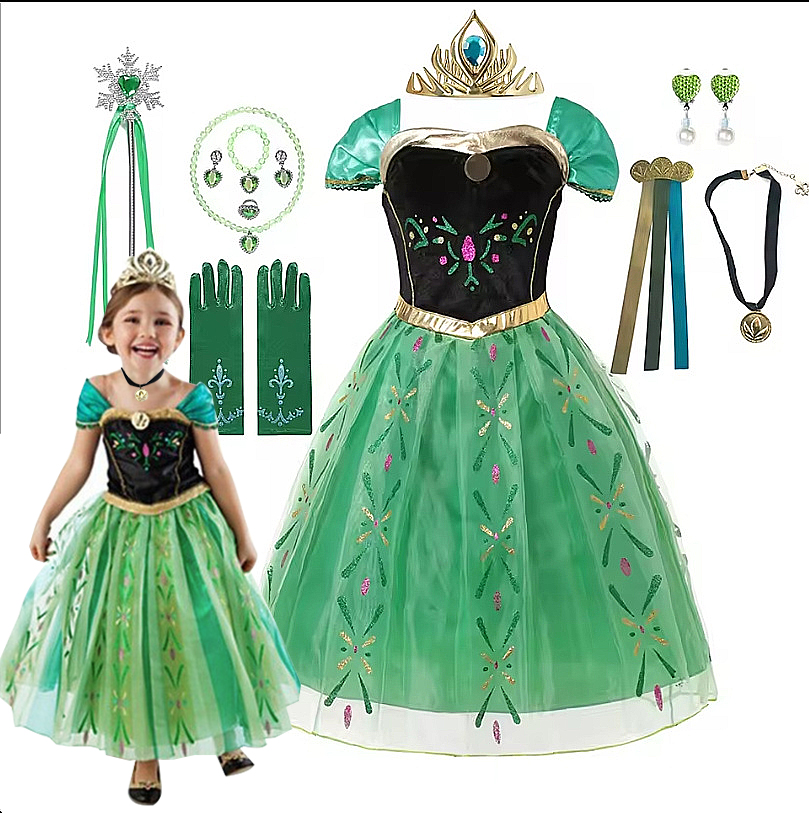 Anna Costume For Kids Girl Fan - Summer Dresses Yours Clothing のレビューと価格