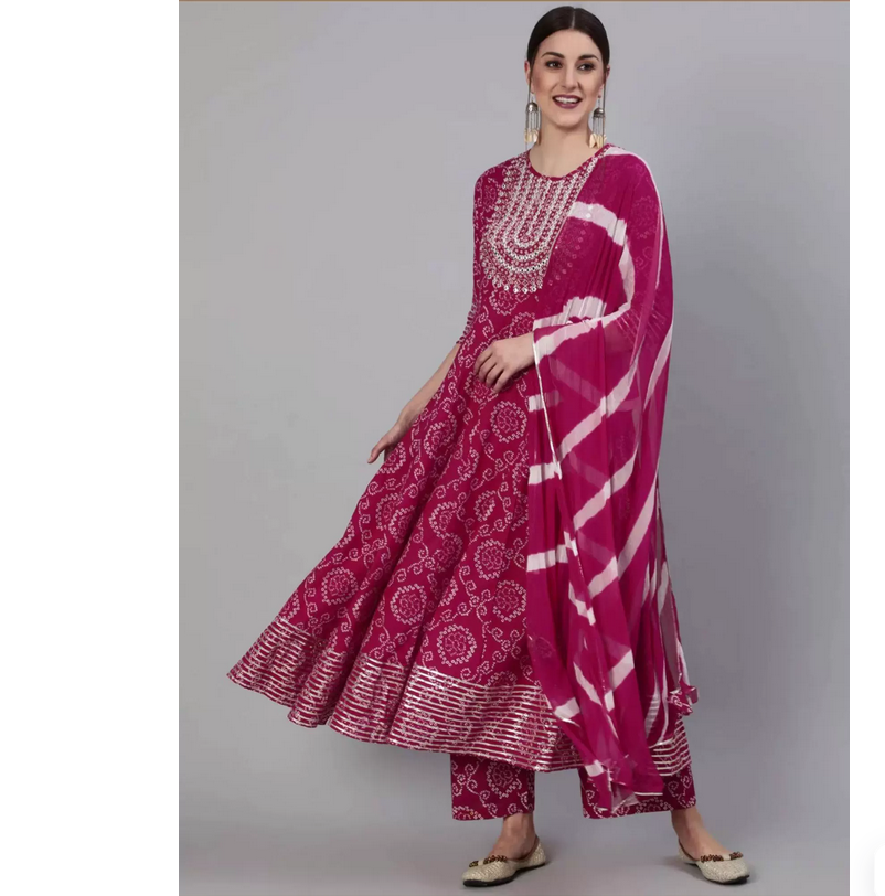 Indian Pure Cotton Rose Red Pr - Summer Clothing India のレビューと価格