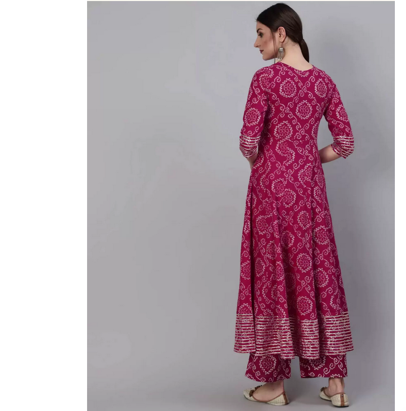 Indian Pure Cotton Rose Red Pr - Summer Clothing India のレビューと価格