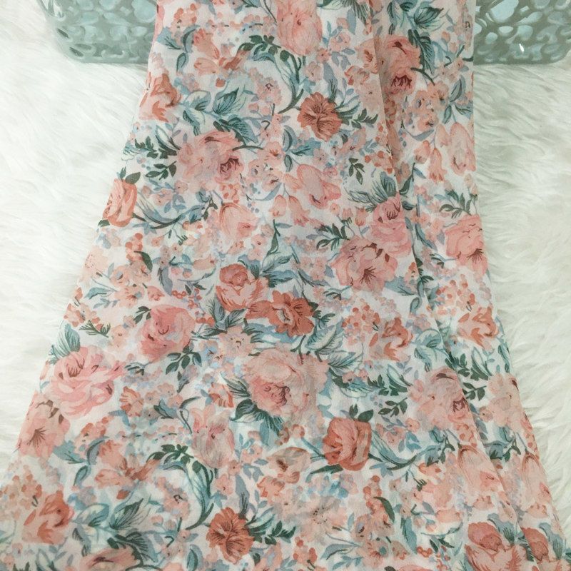 2/3m Floral Print Chiffon Fabr - Summer Clothing Material のレビューと価格