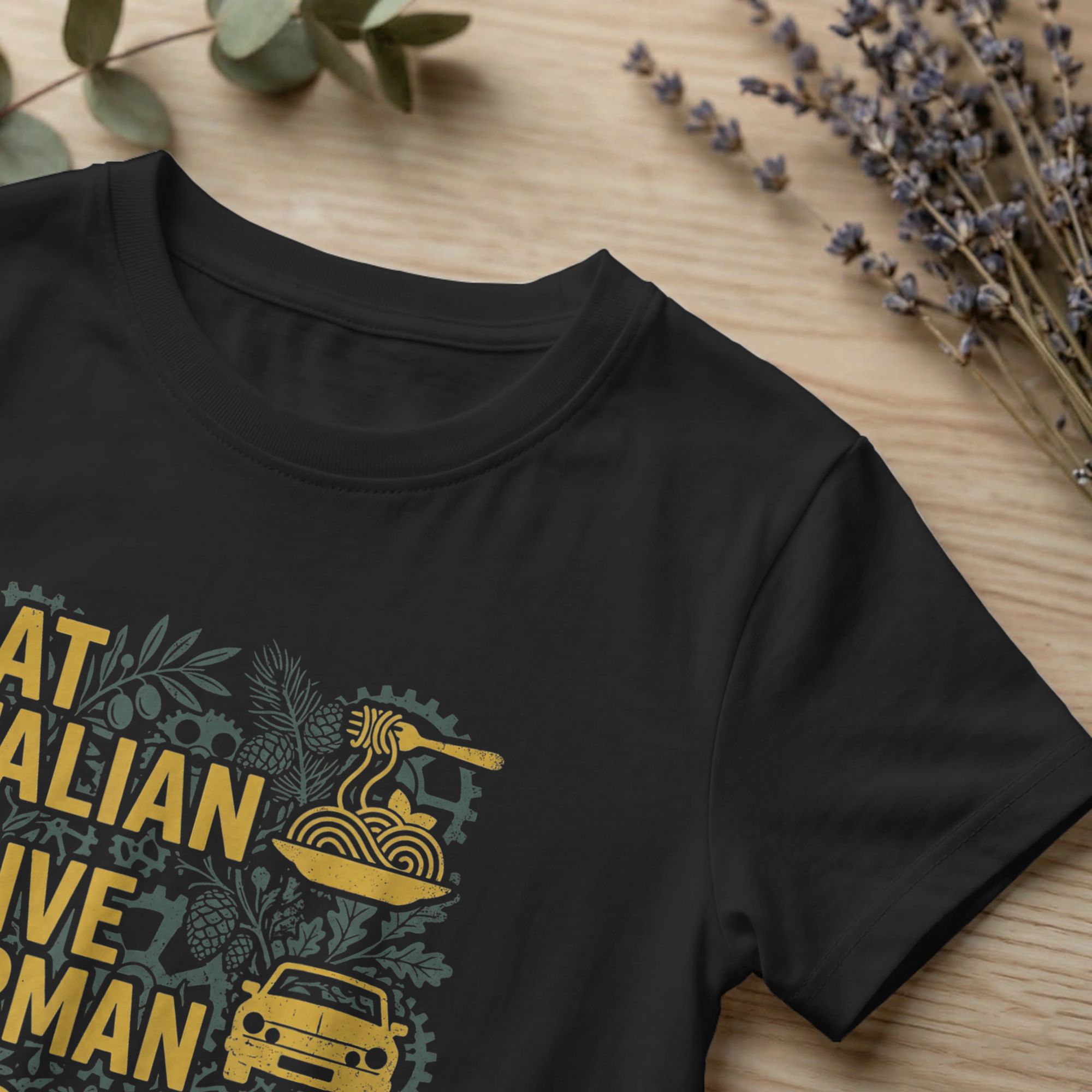 Men T-Shirt Eat Italian Drive  - Summer Clothing Drive のレビューと価格