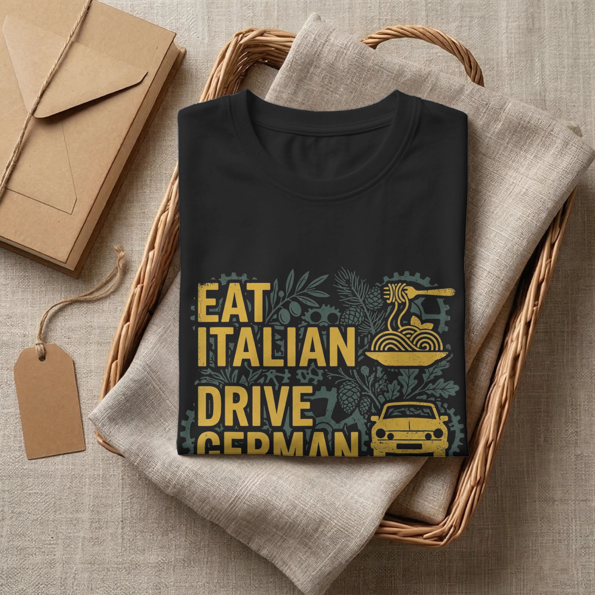 Men T-Shirt Eat Italian Drive  - Summer Clothing Drive のレビューと価格