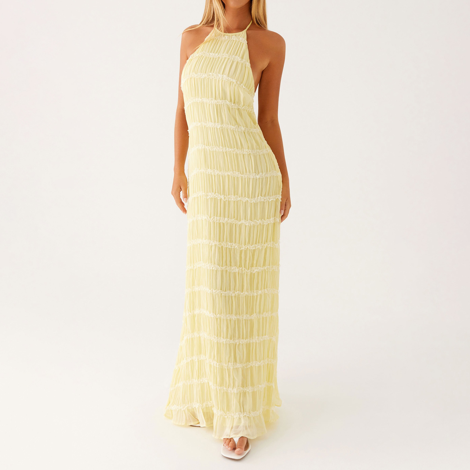 Women Halter Neck Maxi Dress S - Summer Clothing Haul のレビューと価格
