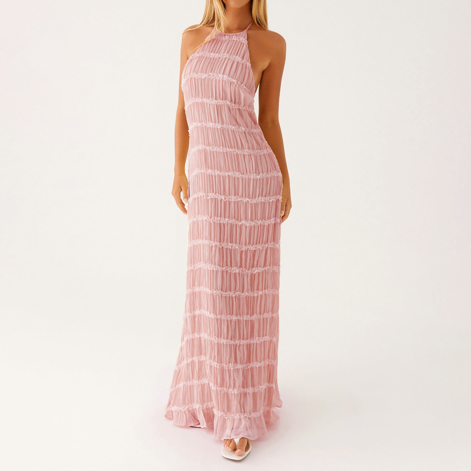 Women Halter Neck Maxi Dress S - Summer Clothing Haul のレビューと価格