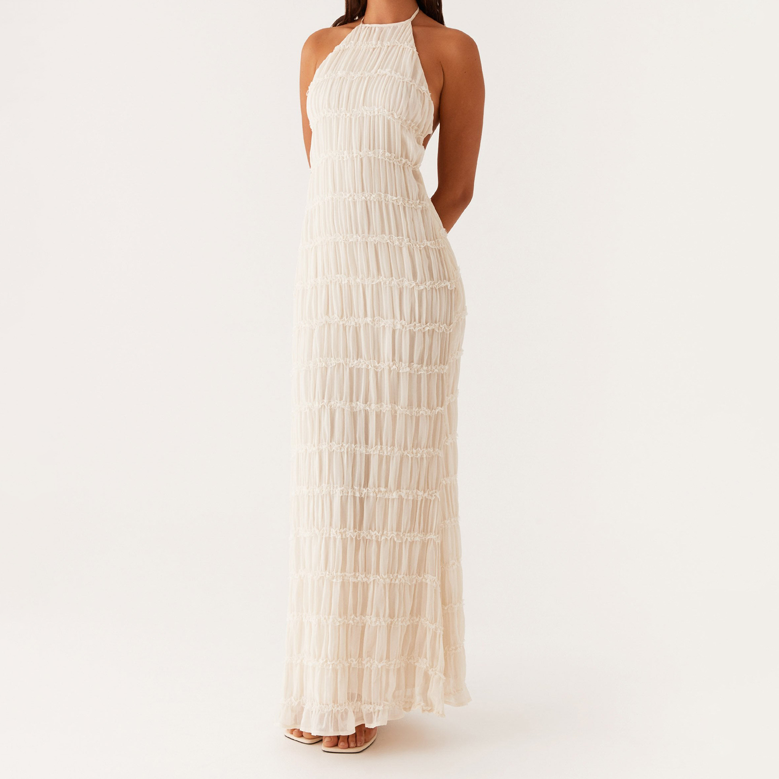 Women Halter Neck Maxi Dress S - Summer Clothing Haul のレビューと価格