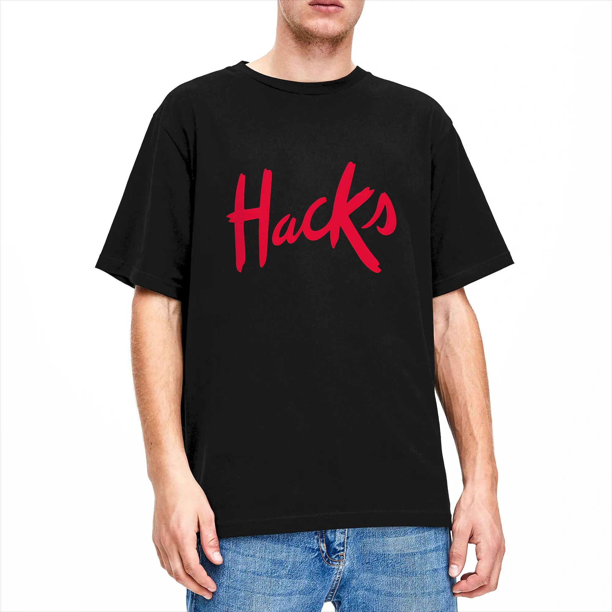 Hacks logo Cotton T Shirt For  - Summer Clothing Hacks のレビューと価格