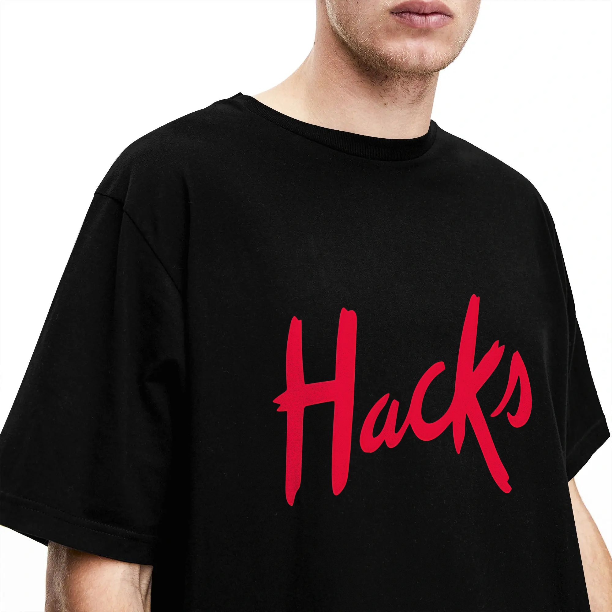 Hacks logo Cotton T Shirt For  - Summer Clothing Hacks のレビューと価格