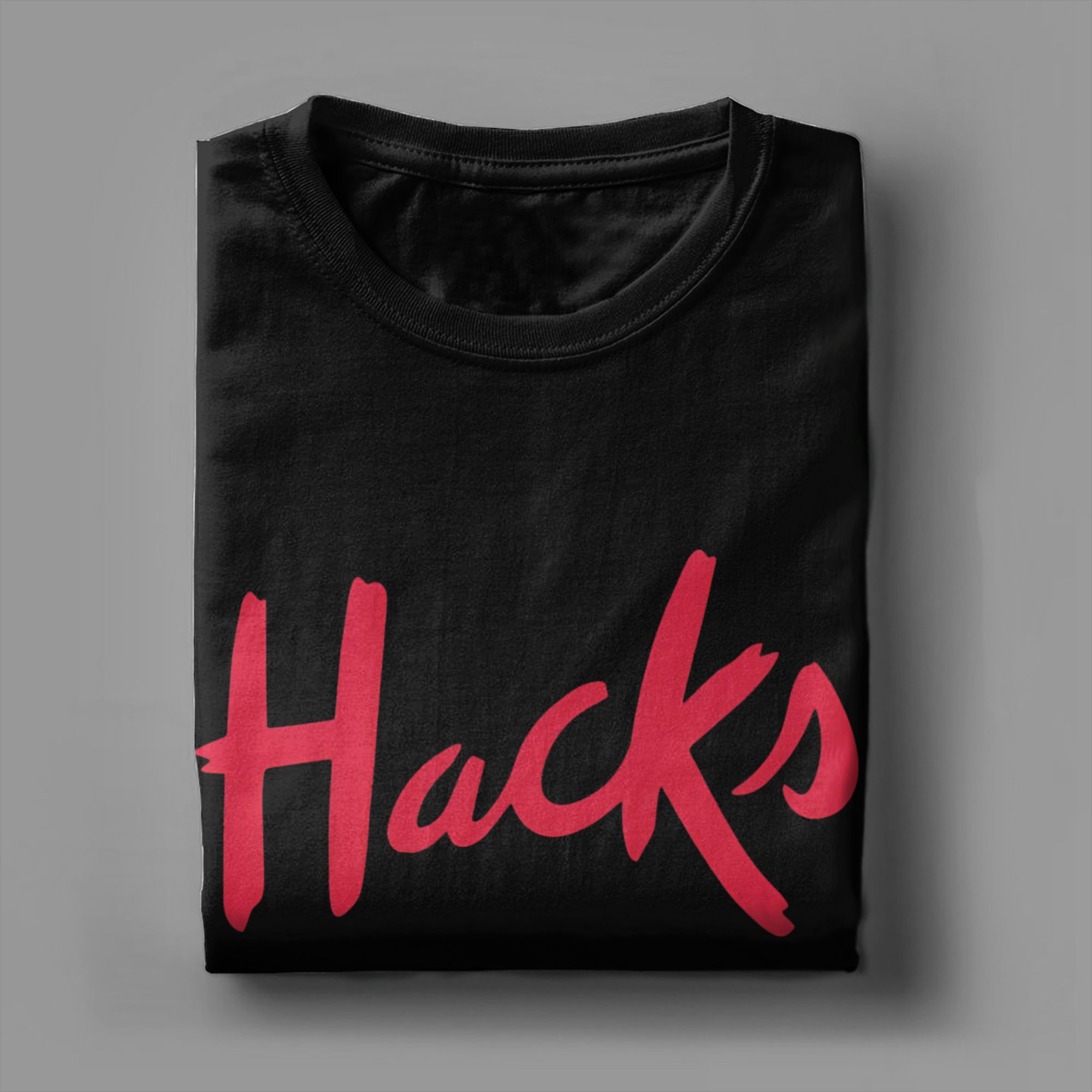 Hacks logo Cotton T Shirt For  - Summer Clothing Hacks のレビューと価格