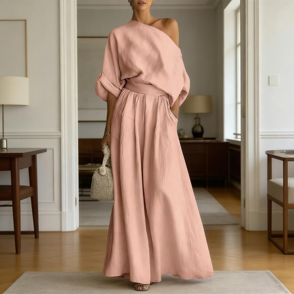 Women Blouse Pants Set Elegant - Off Shoulder Blouse のレビューと価格