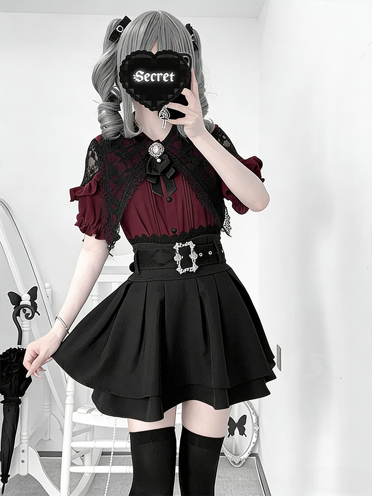 Gothic Style Shoulder Bared Sh - Off Shoulder Blouse のレビューと価格
