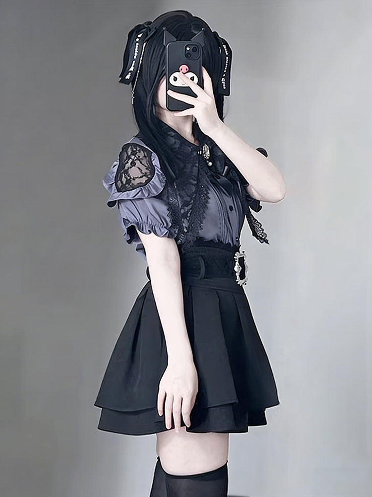Gothic Style Shoulder Bared Sh - Off Shoulder Blouse のレビューと価格