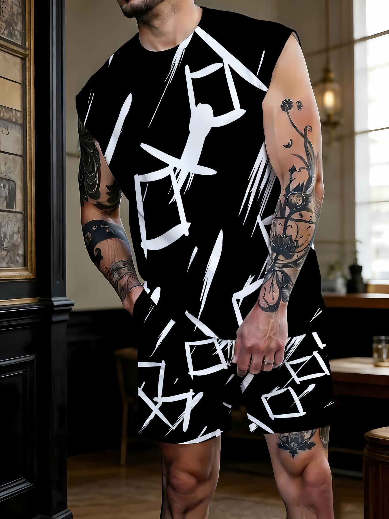Men's Compression Tank Top and - Summer Clothing Sets のレビューと価格