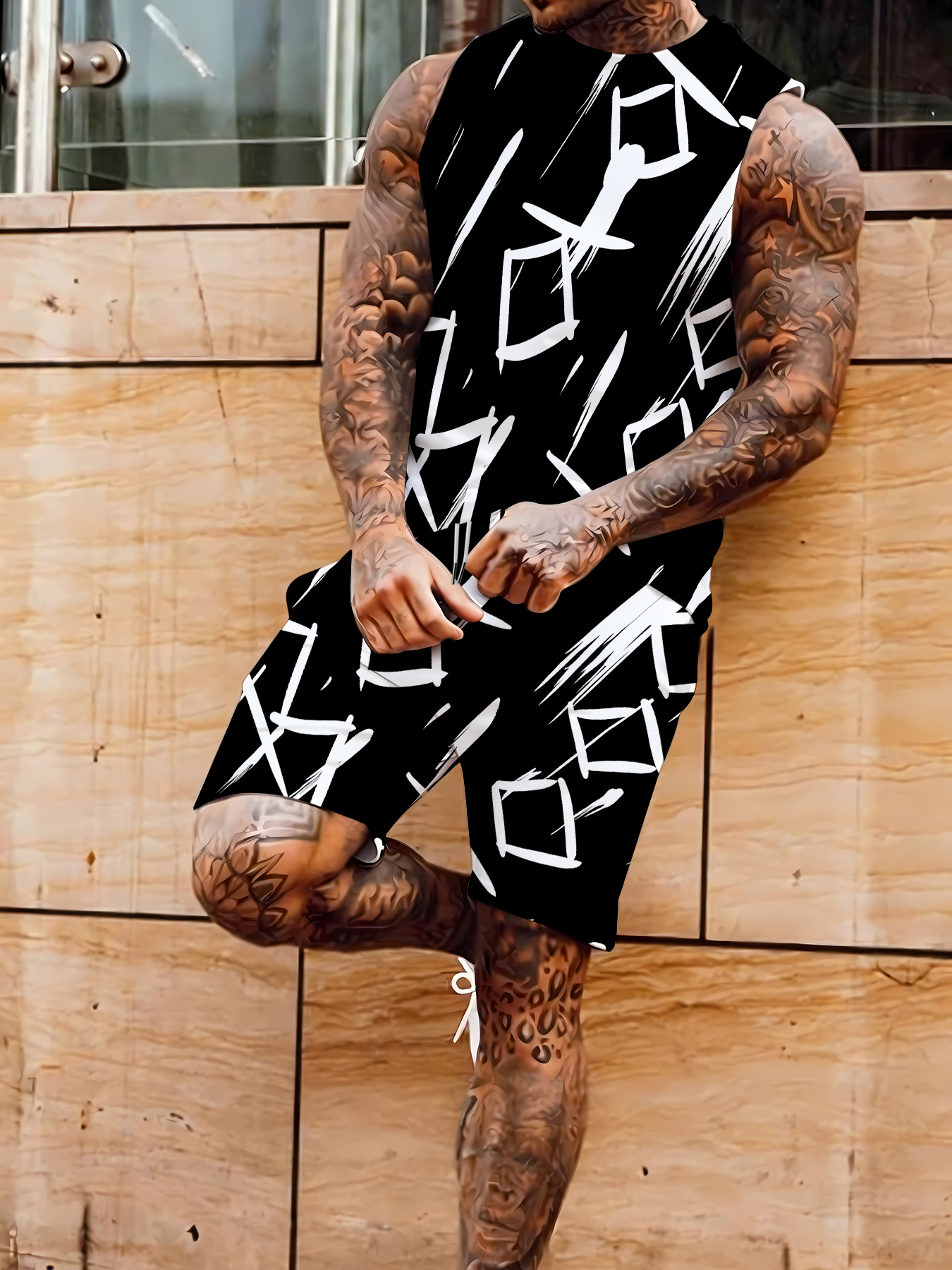 Men's Compression Tank Top and - Summer Clothing Sets のレビューと価格