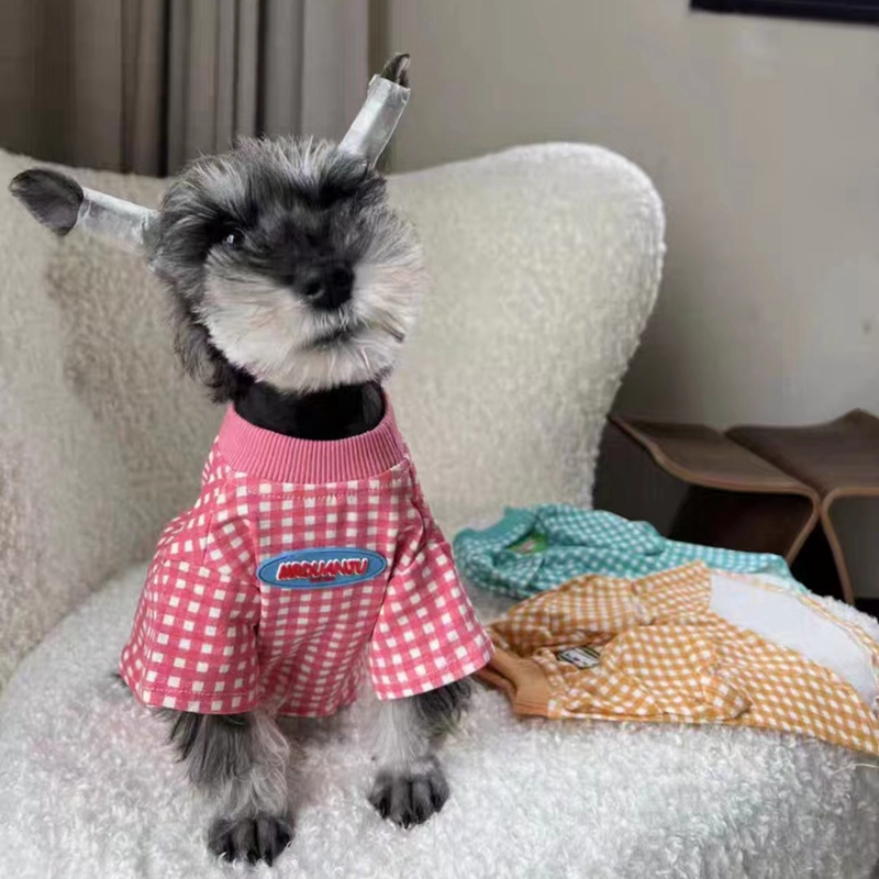 Pet Dog Plaid T-shirt Clothes  - Summer Dog Clothing のレビューと価格