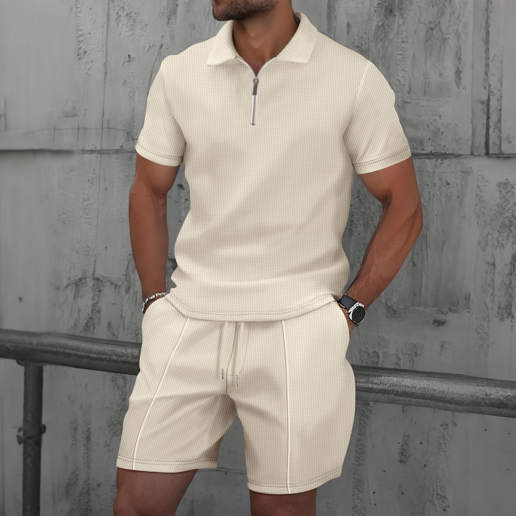 Men Waffle Quick Dry 2 Piece O - Summer Clothing Haul のレビューと価格