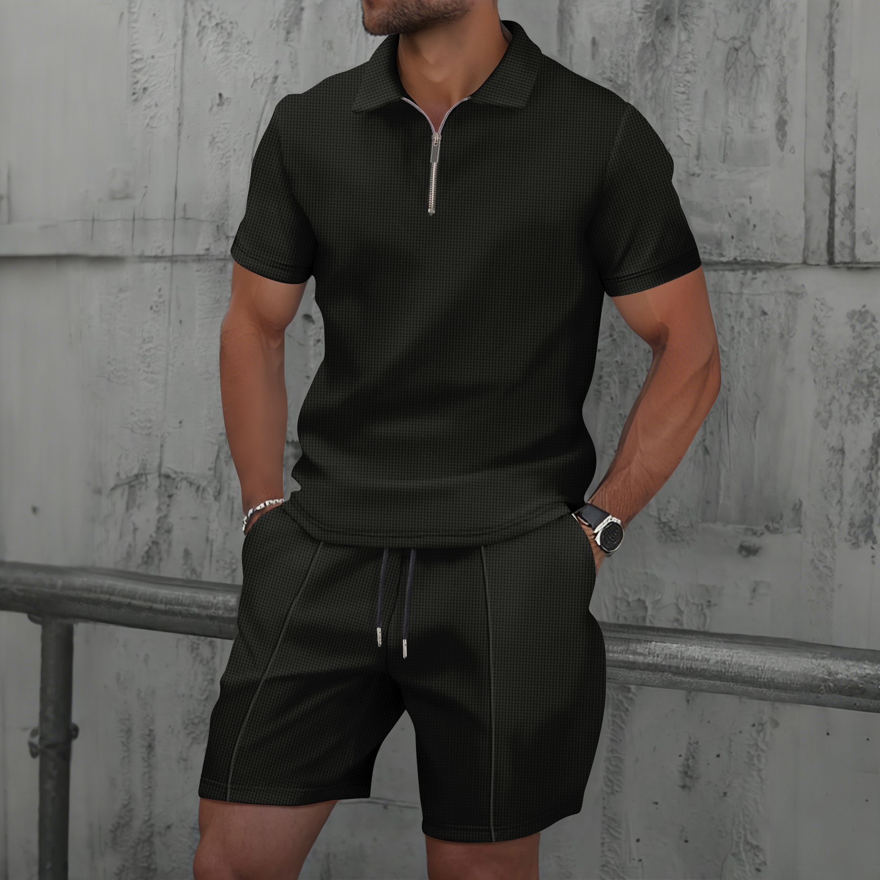 Men Waffle Quick Dry 2 Piece O - Summer Clothing Haul のレビューと価格