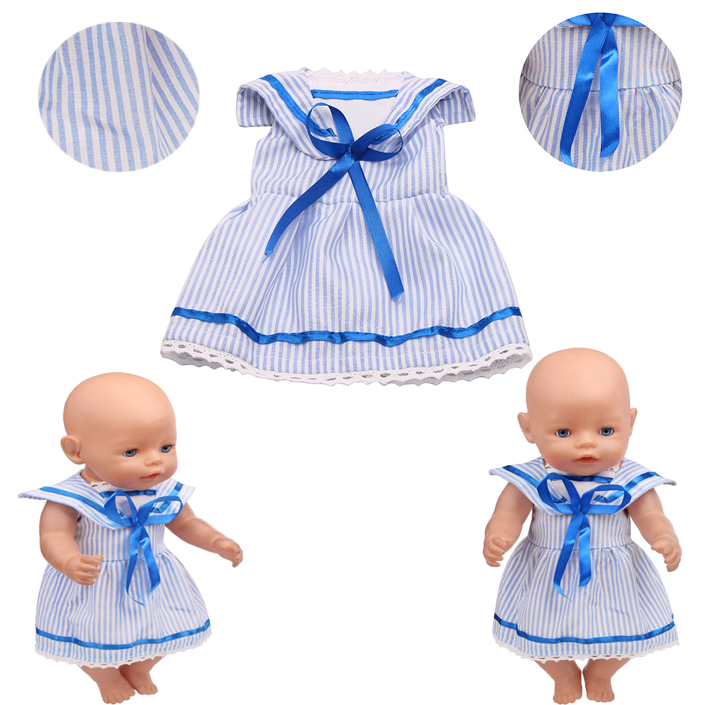 43cm Girl Doll Blue Striped Sa - Summer Away Clothing のレビューと価格