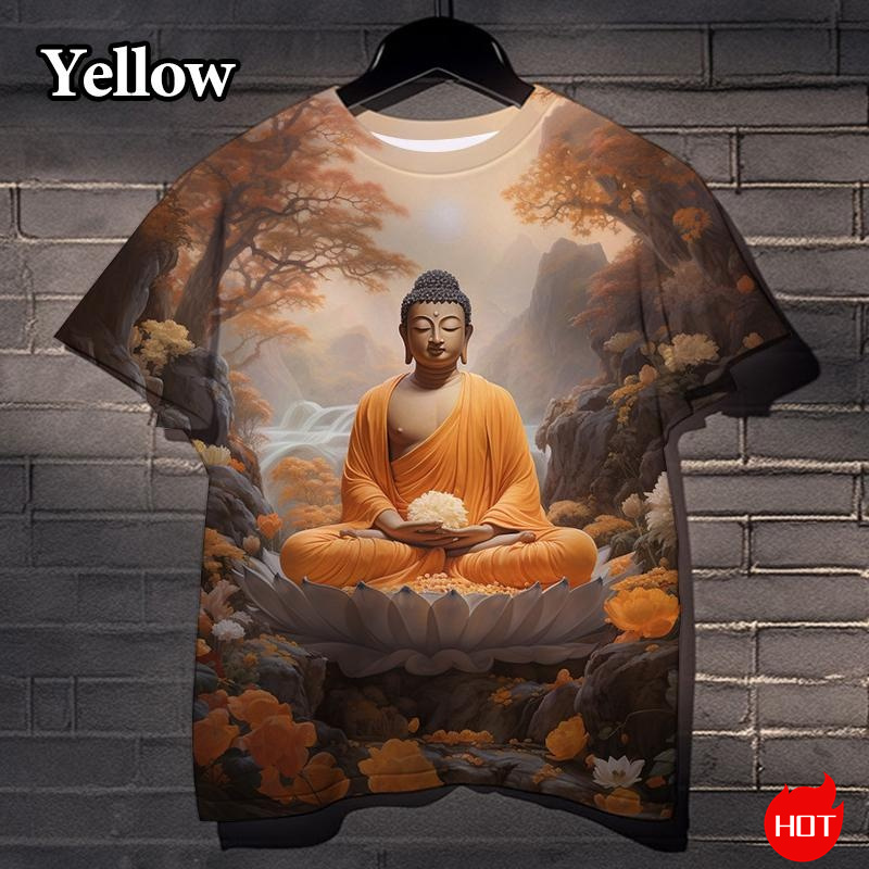 Harajuku 3D Print Buddha Sakya - Summer Clothing India のレビューと価格