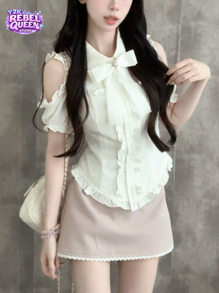Japanese Sweet New 2 Piece Set - Off Shoulder Blouse のレビューと価格