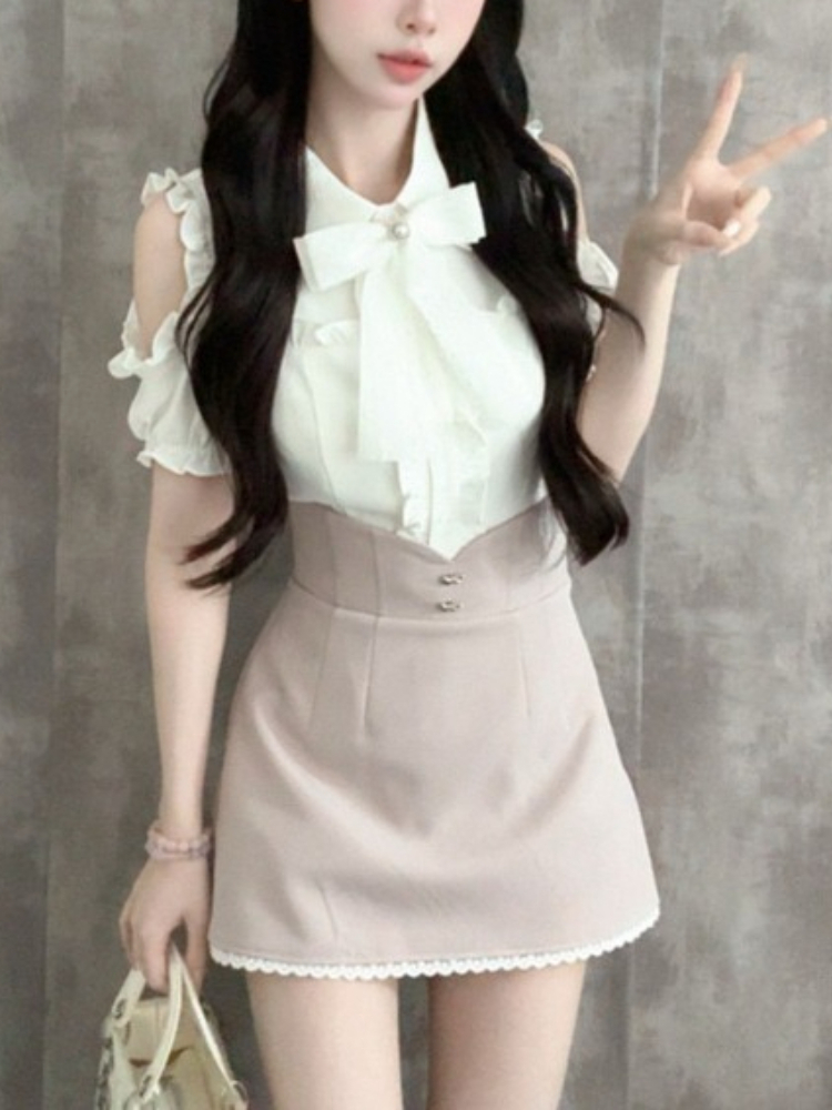 Japanese Sweet New 2 Piece Set - Off Shoulder Blouse のレビューと価格