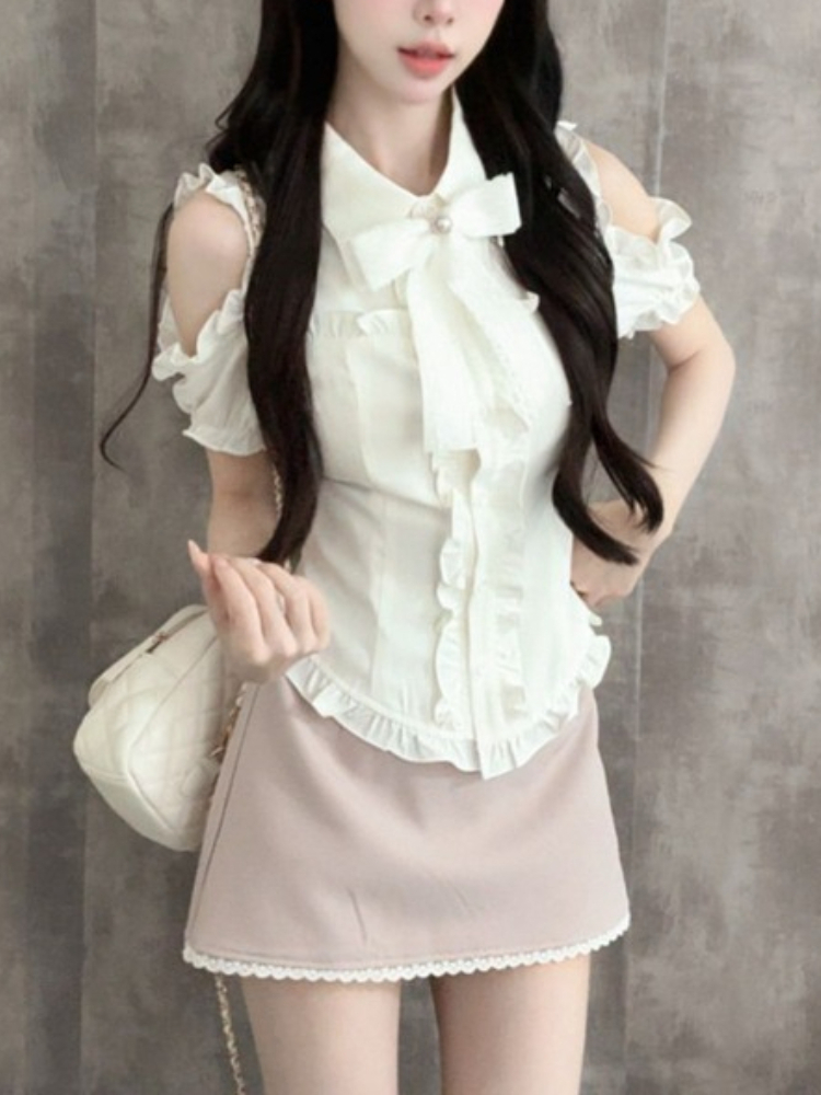Japanese Sweet New 2 Piece Set - Off Shoulder Blouse のレビューと価格