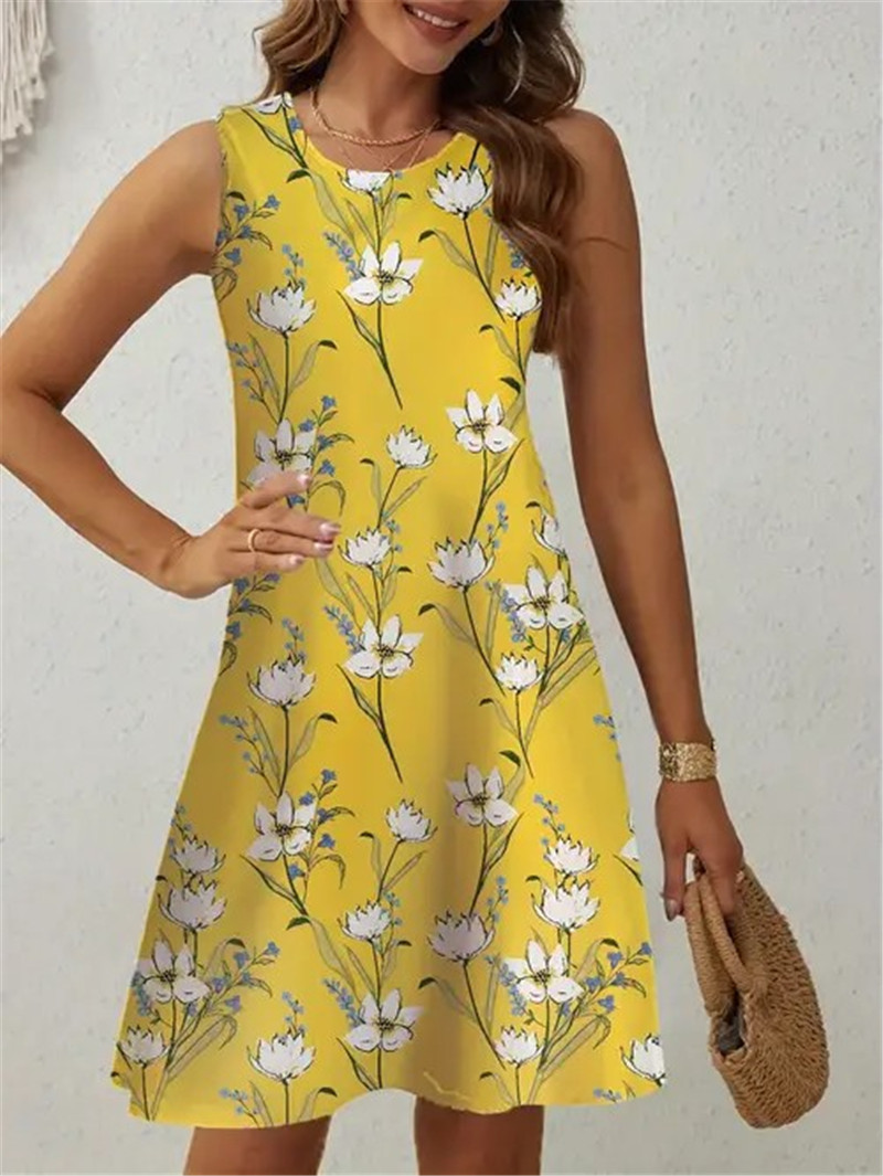 Yellow Floral Dress Women Slee - Soft Summer Yellow Clothing のレビューと価格
