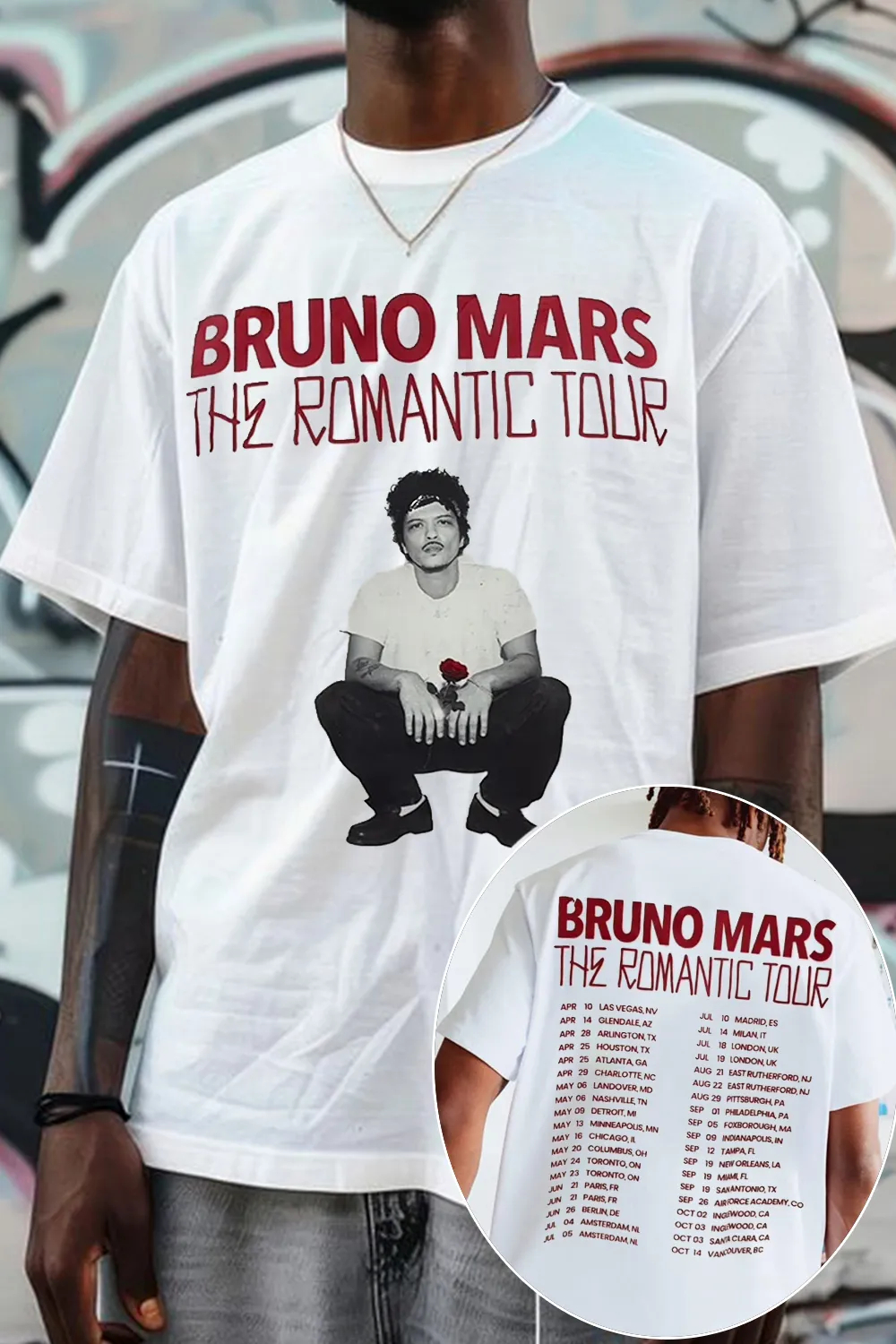 2026 Bruno Mars Graphic Shirt  - Summer Clothing Trends 2026 のレビューと価格