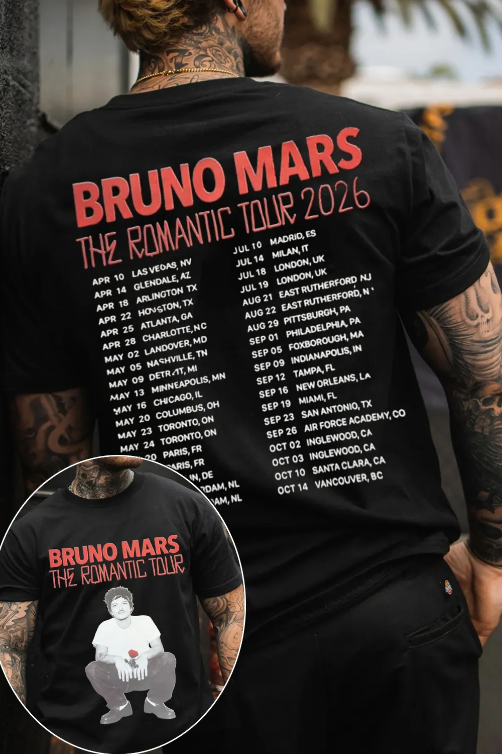 2026 Bruno Mars Graphic Shirt  - Summer Clothing Trends 2026 のレビューと価格