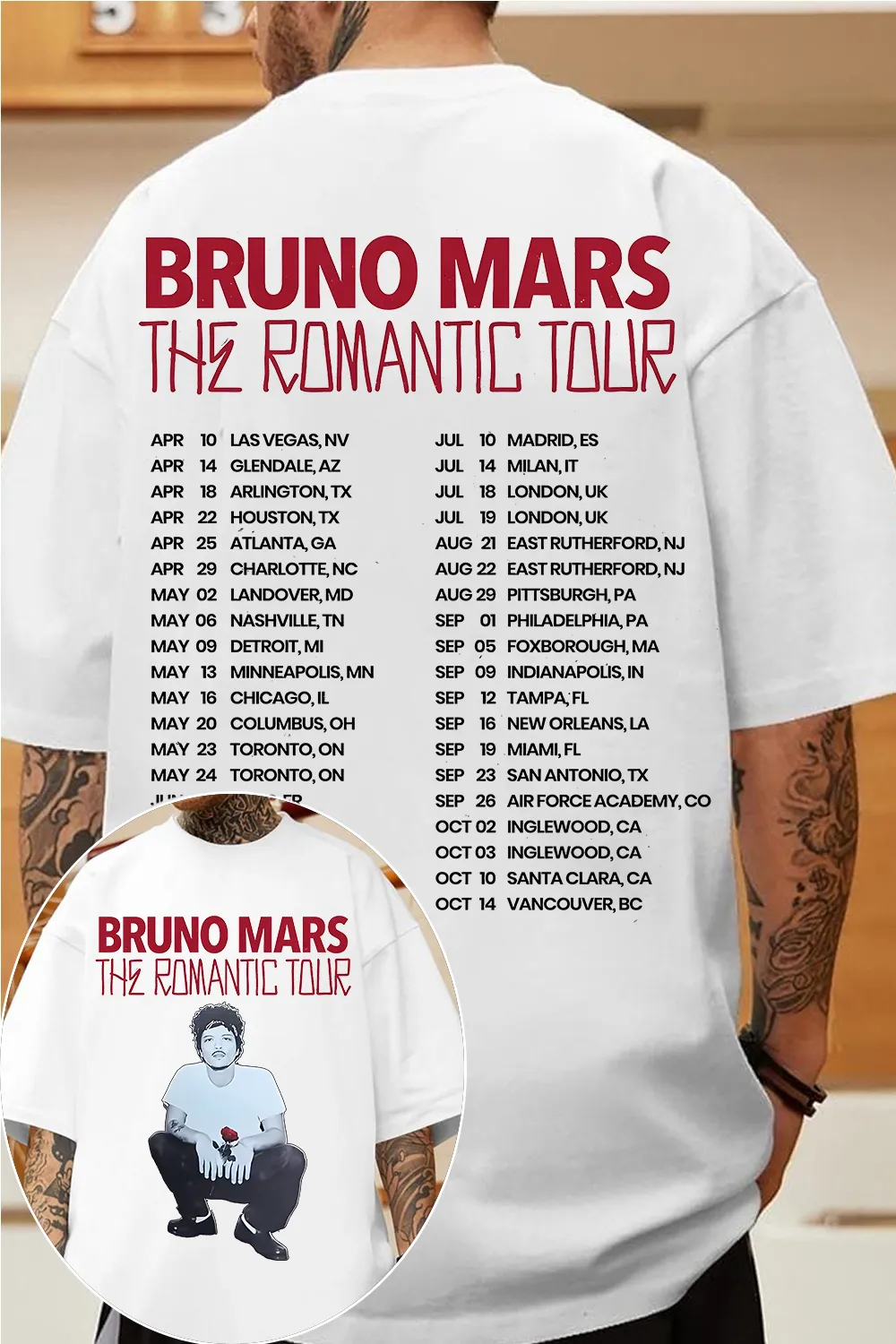 2026 Bruno Mars Graphic Shirt  - Summer Clothing Trends 2026 のレビューと価格