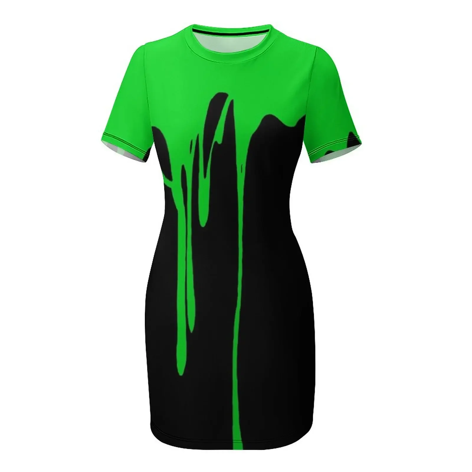Green Dripping Paint Short-Sle - Summer Clothing Drip のレビューと価格