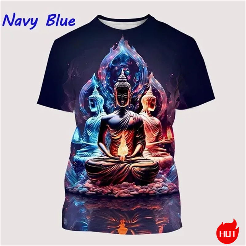Harajuku 3D Print Buddha Shaky - Summer Clothing India のレビューと価格