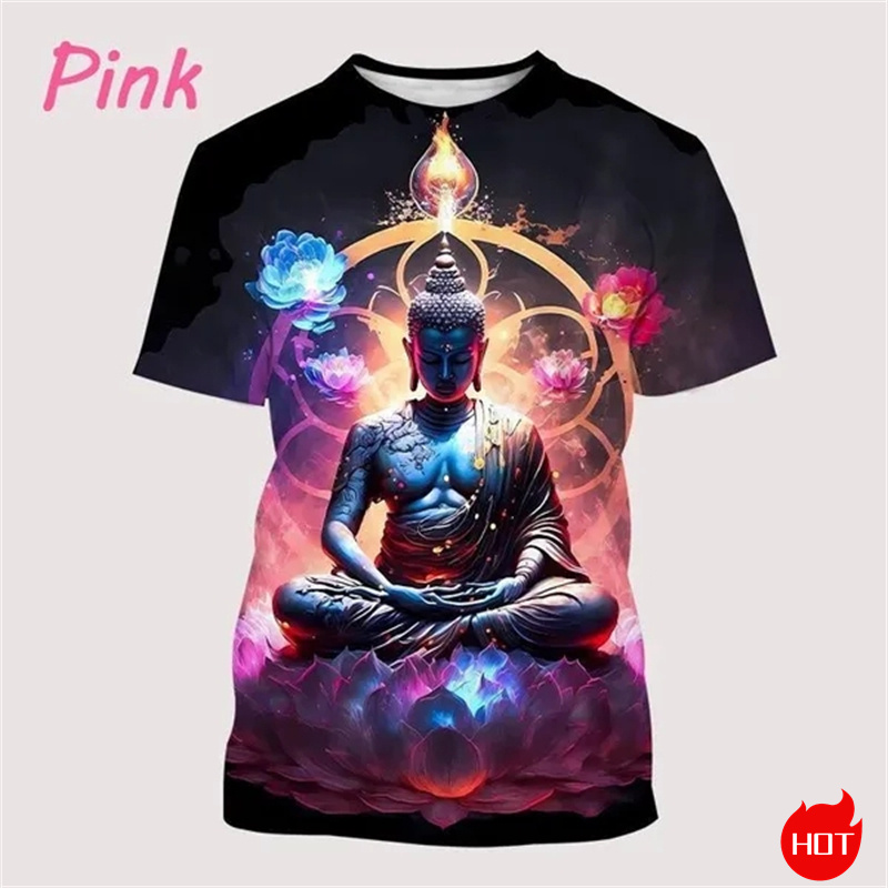 Harajuku 3D Print Buddha Shaky - Summer Clothing India のレビューと価格