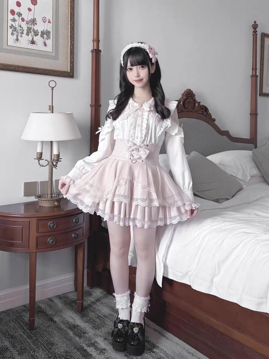 Harajuku Kawaii Skirt Sets Wom - Off Shoulder Blouse のレビューと価格