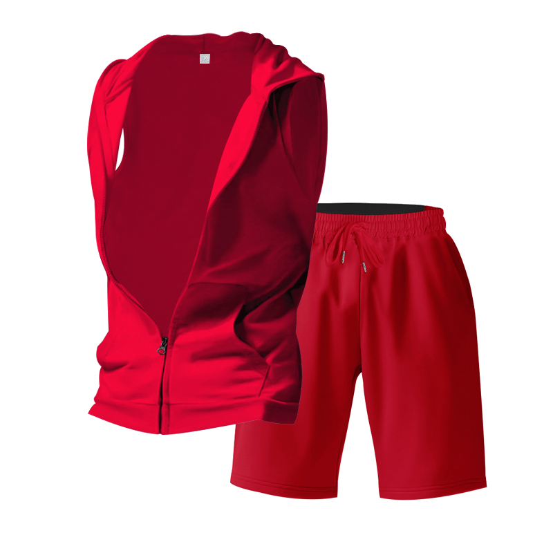 Men's Suit Sleeveless Hoodie T - Summer Clothing Sets のレビューと価格