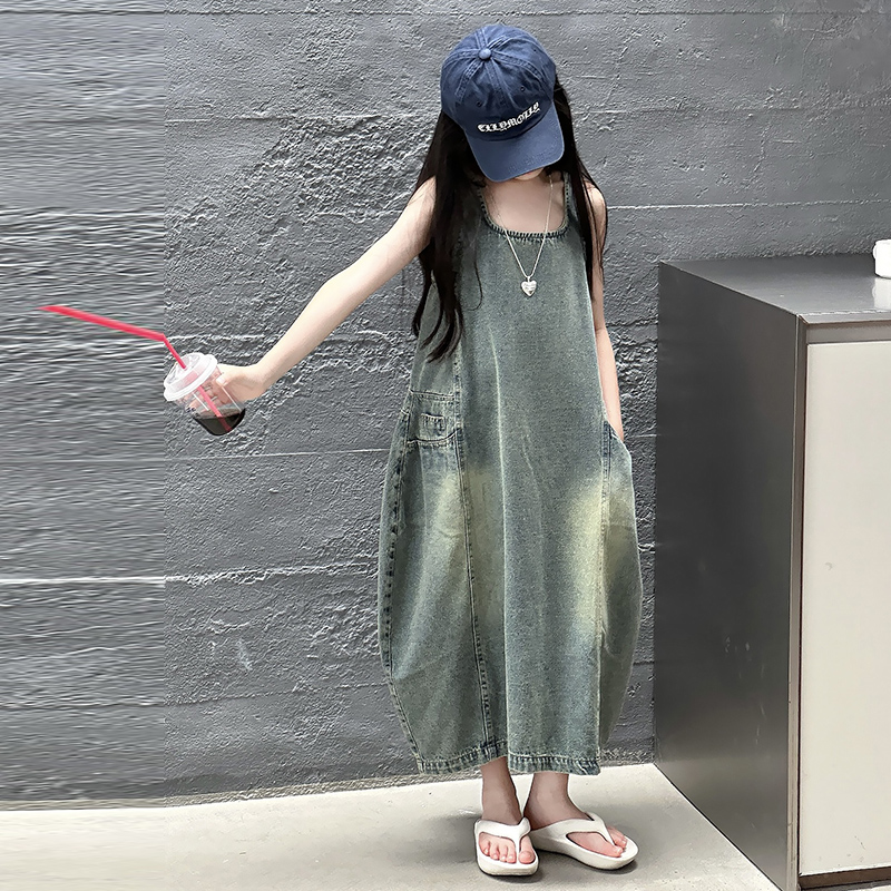 Vintage Blue Children Girls Hi - Summer Clothing Set For Girls のレビューと価格