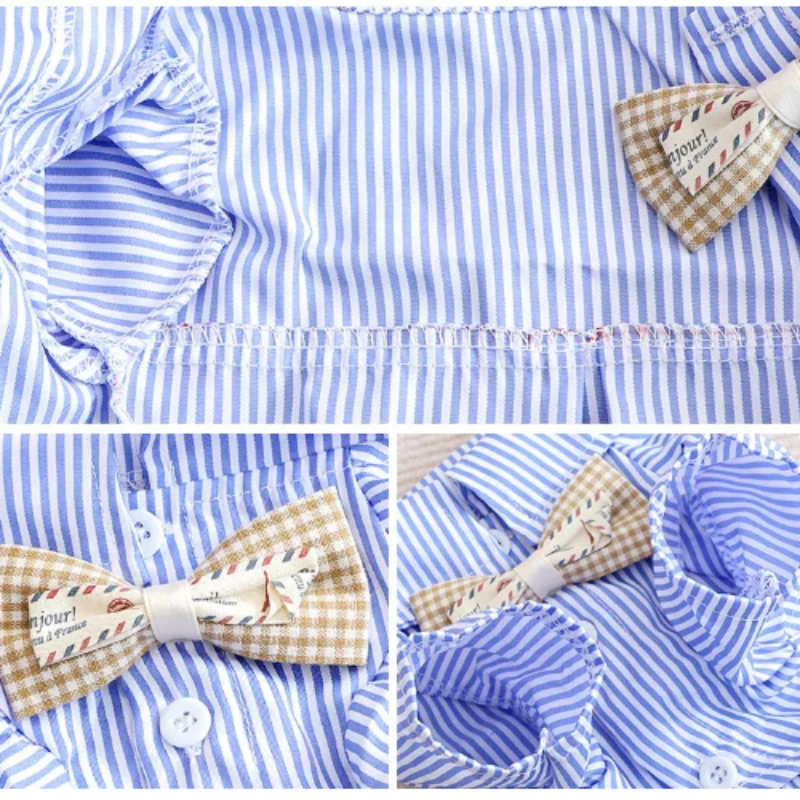 Dog Clothes Bowknot Striped Sh - Summer Dog Clothing のレビューと価格