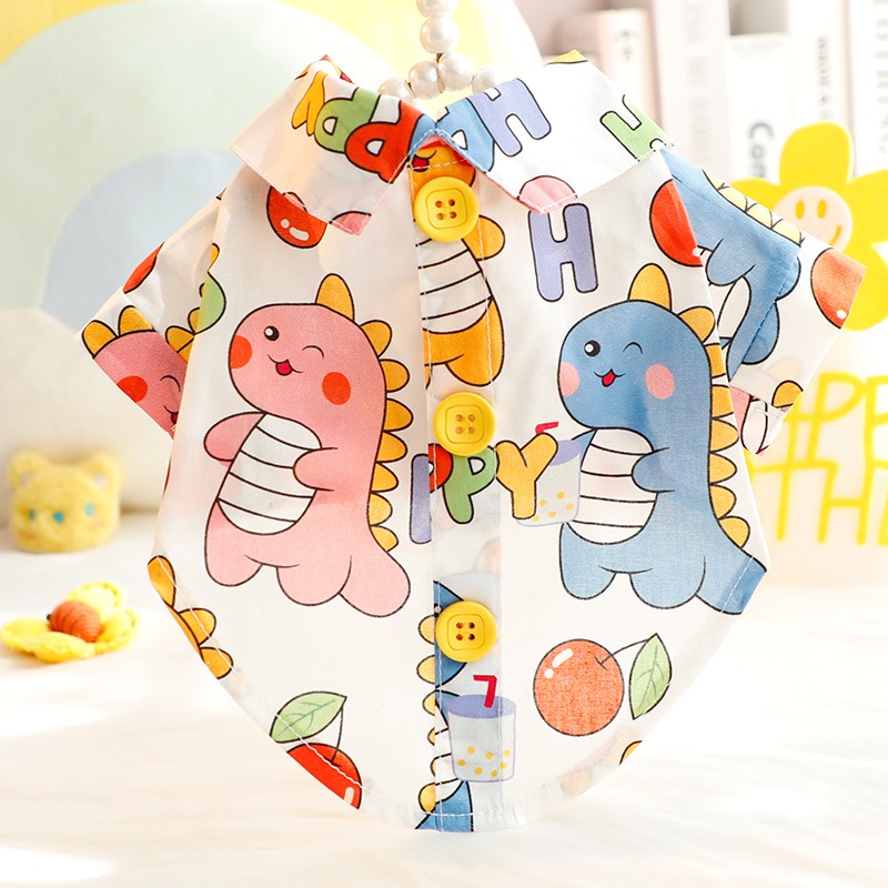 Cartoon Dinosaur Pet Shirt Thi - Summer Dog Clothing のレビューと価格